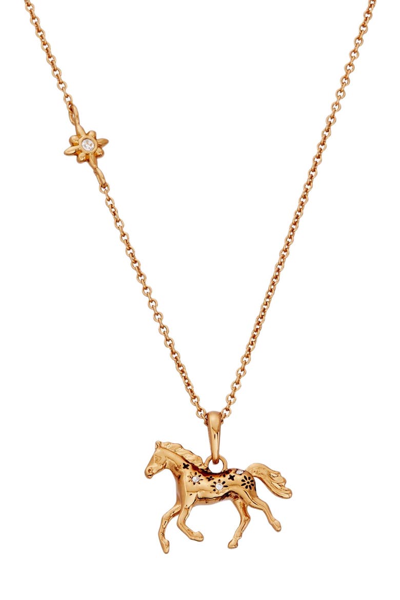 Horse Pendant Necklace, Main, color, Gold