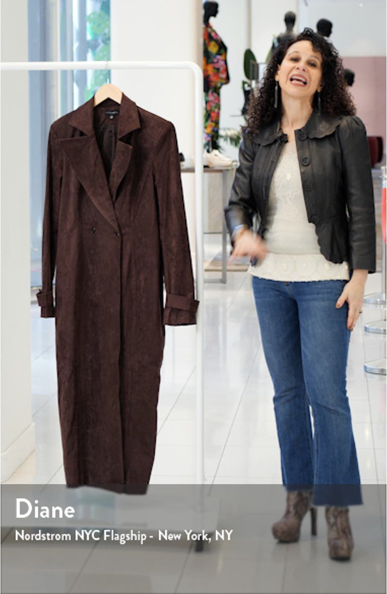 Double Breasted Faux Suede Coat, sales video thumbnail