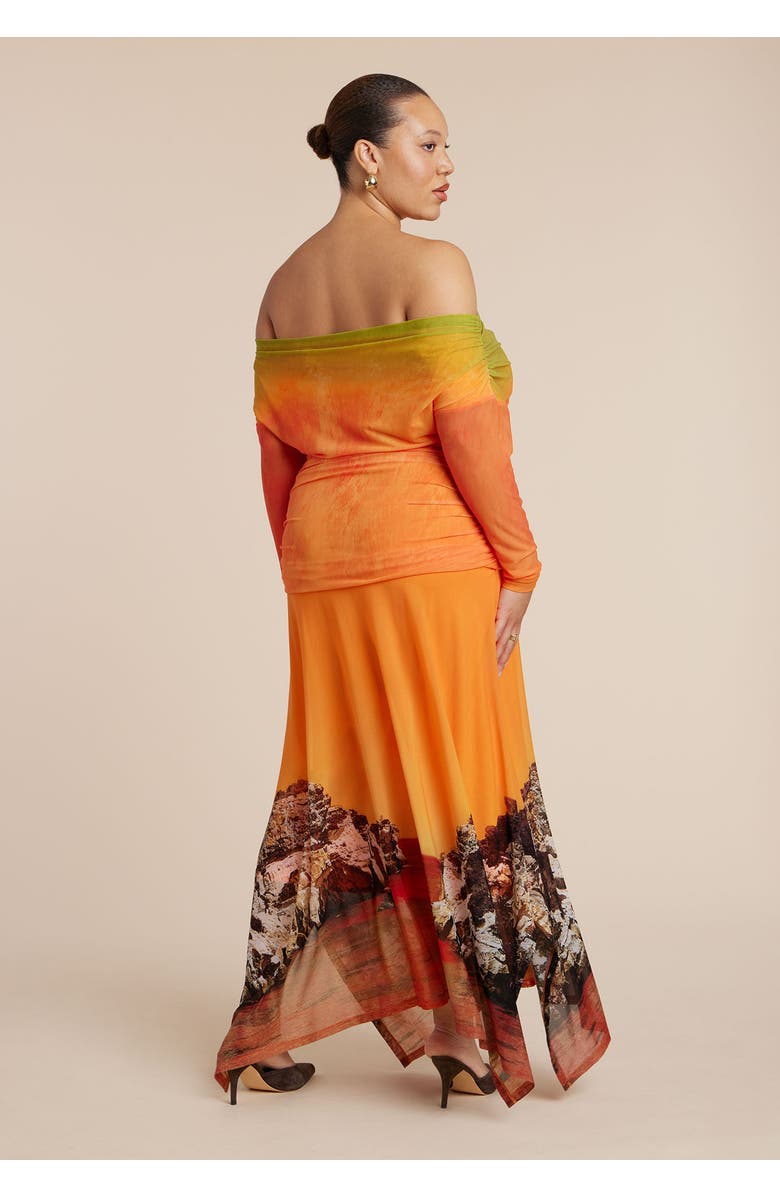 ELOQUII Photo Real Mesh Dress, Alternate, color, Earthy Glow