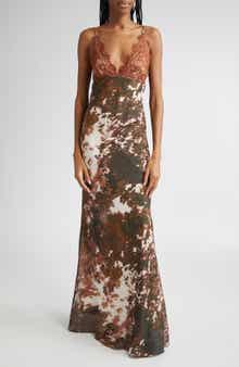 L'AGENCE Susanna Lace Bust Silk Slipdress