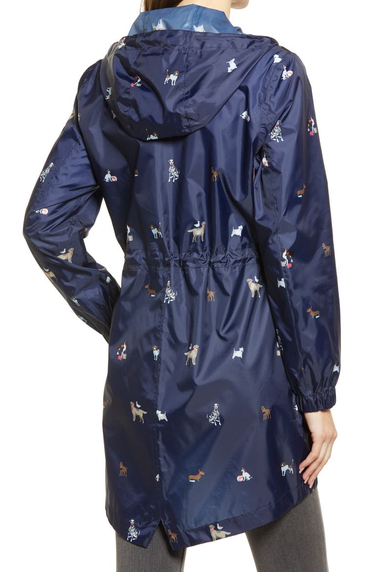 Golightly Print Raincoat, Alternate, color, NAVY DOGS