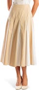 FREEMARKET Colorblocked Cotton Pleated Midi Skirt