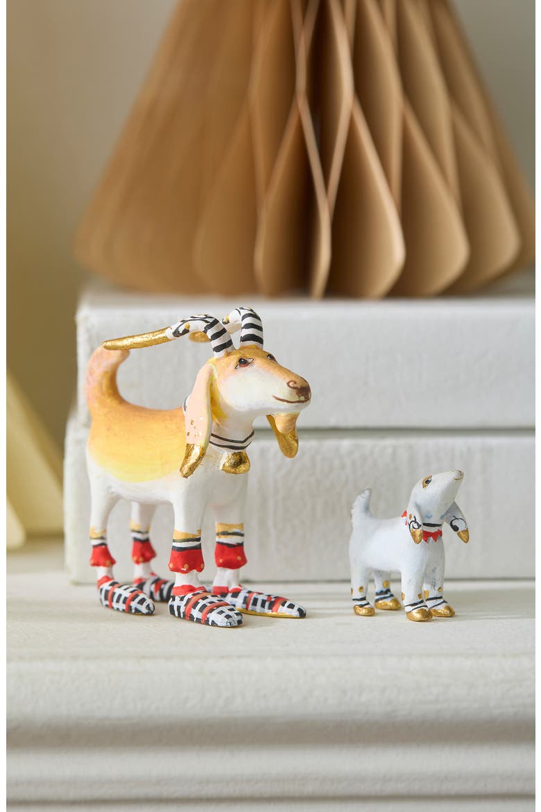 Patience Brewster Mini Goats Ornament, Alternate, color, BROWN