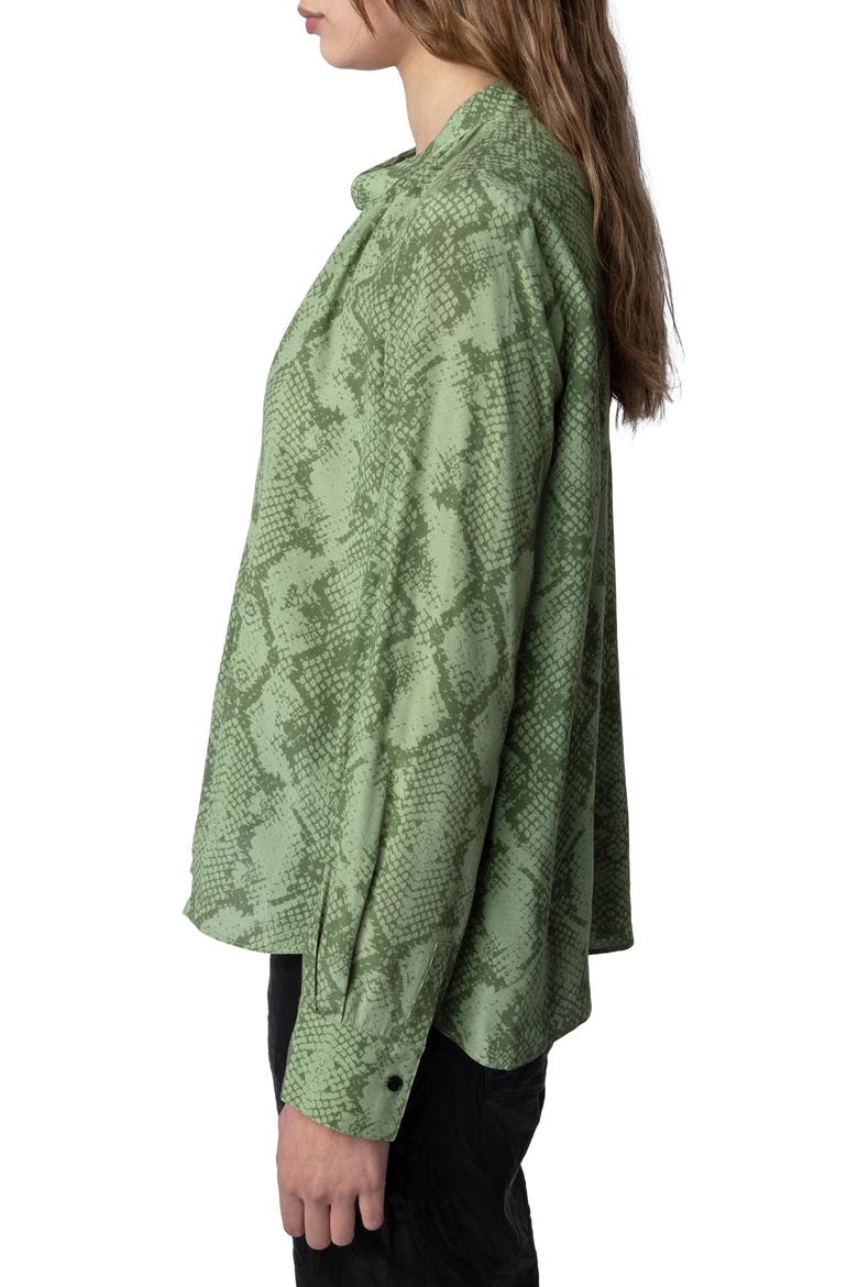 Tink Python Print Popover Shirt, Alternate, color, KAKI