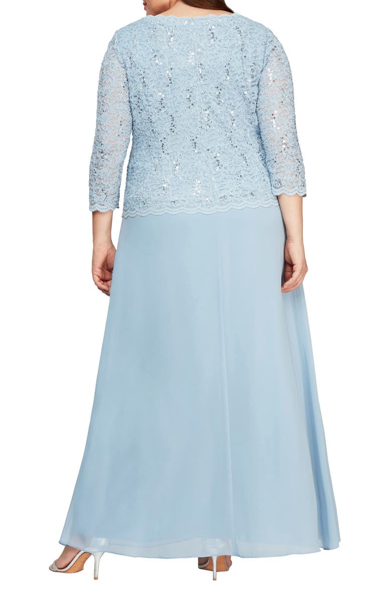 Alex Evenings Mock Two-Piece A-Line Gown, Alternate, color, 