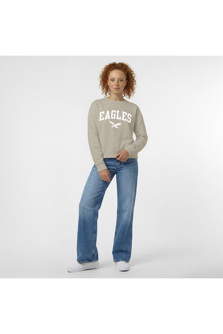 Women's Champion  Light Brown Philadelphia Eagles Powerblend Cocoa Butter Fleece Sweatshirt, Alternate, color, Light Brown