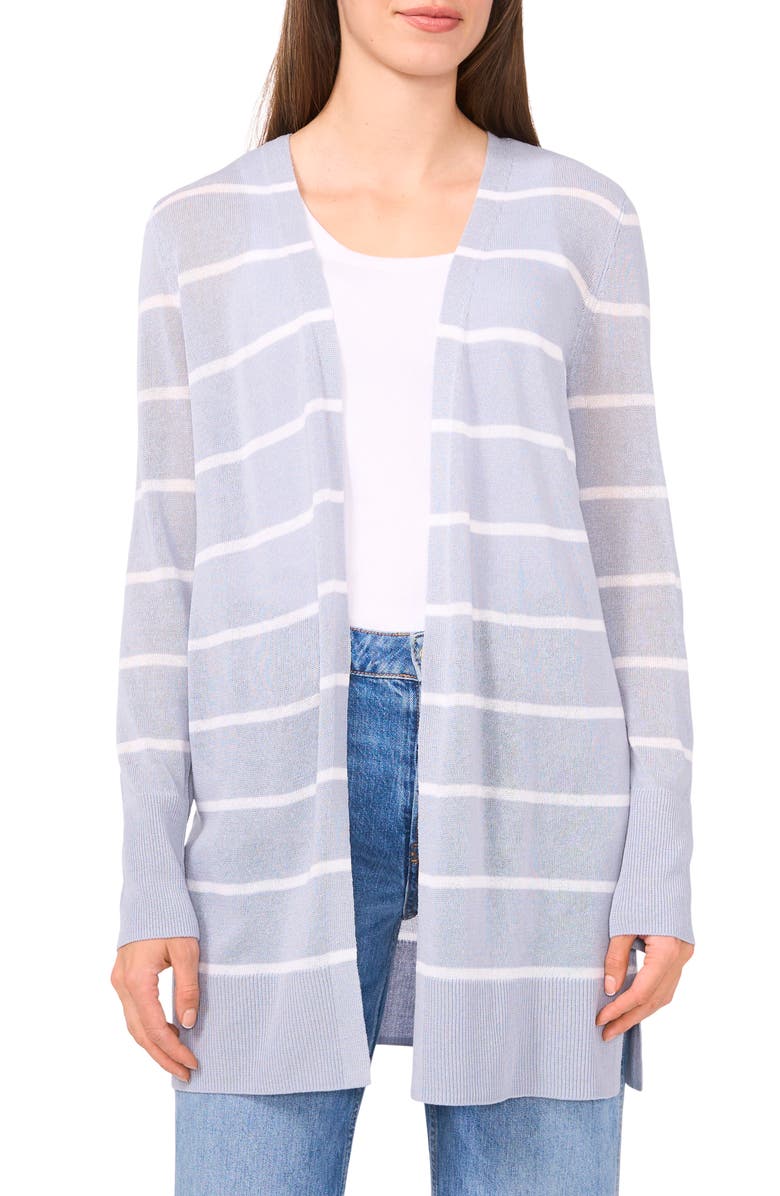 Halogen<sup>®</sup> Stripe Longline Cardigan, Main, color, Blue Fog