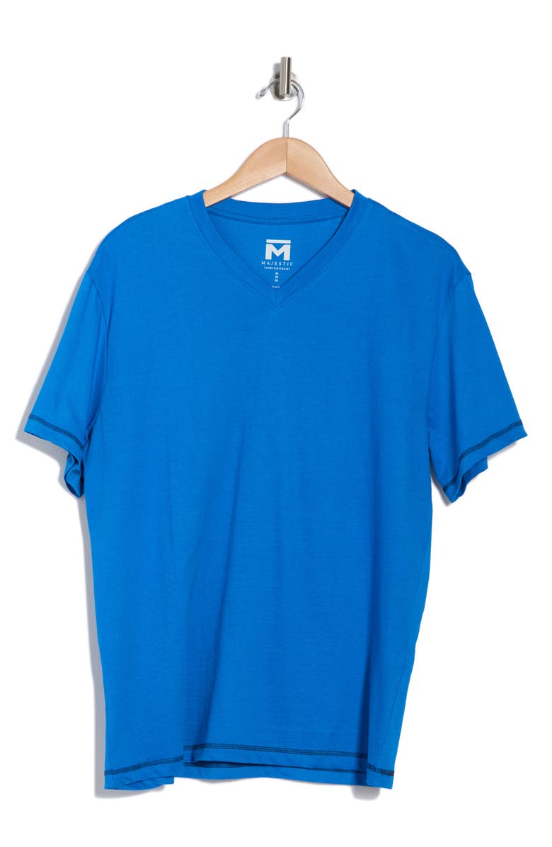 Majestic International V-Neck Sleep T-Shirt, Alternate, color, Royal