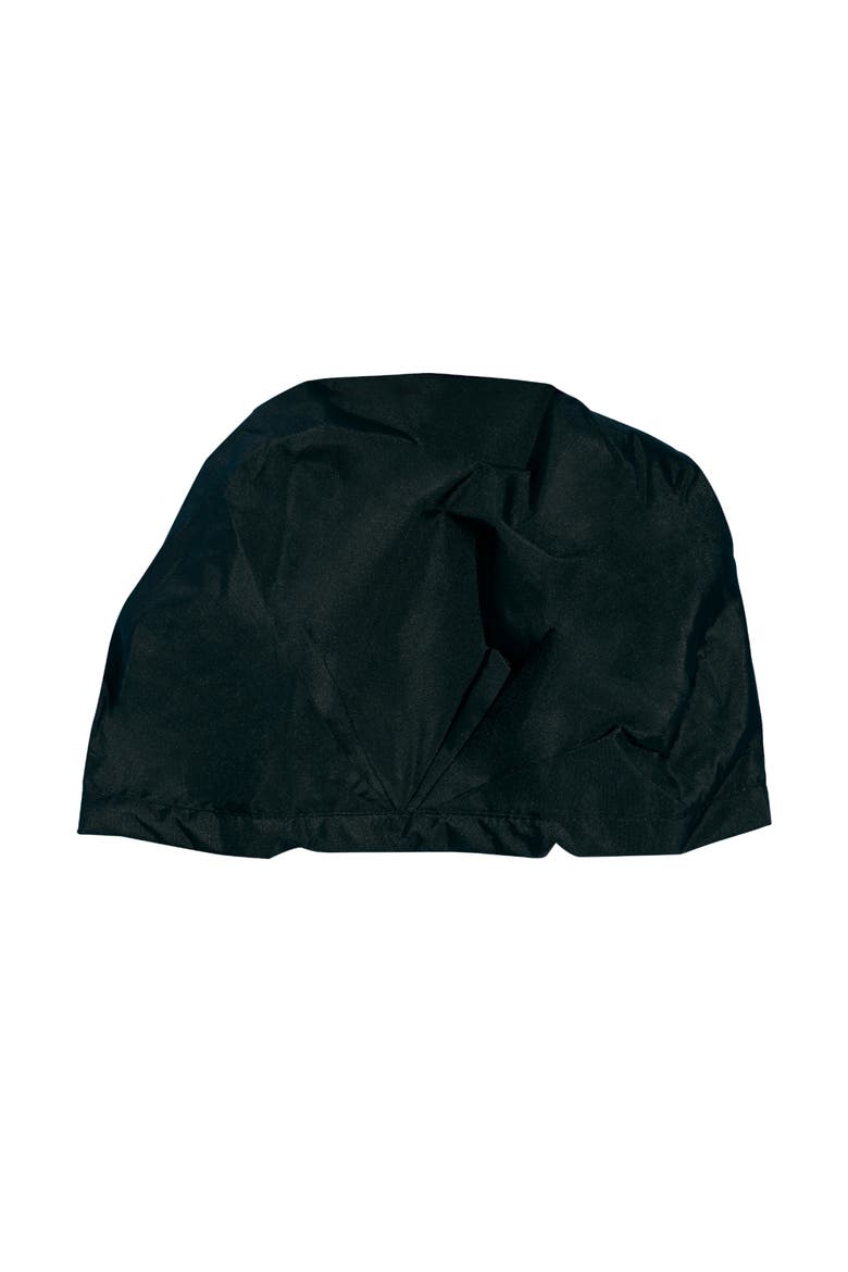 Lined Reusable Shower Cap, Reusable & Fast Drying with a Silicone Leak Proof Lining, Main, color, Black