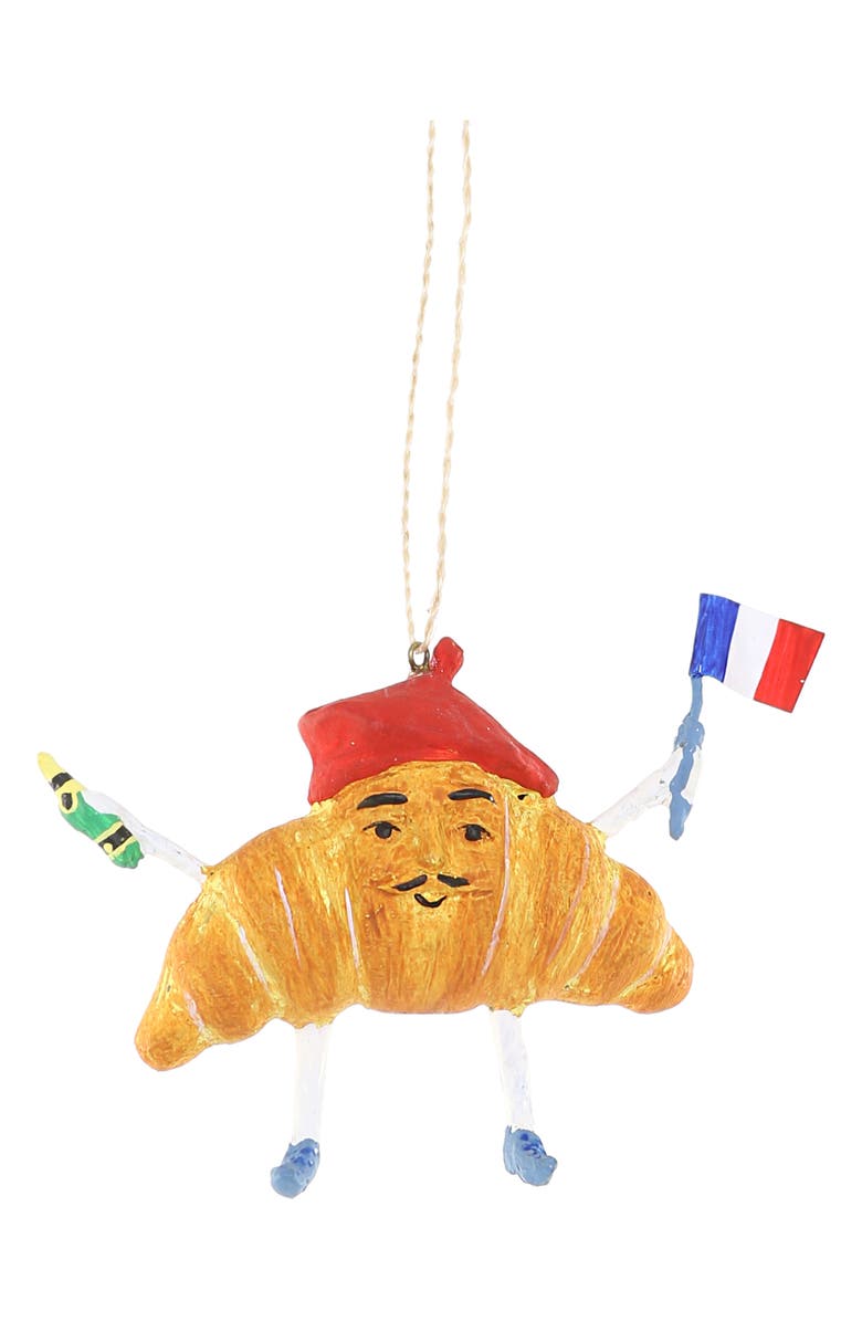 Cody Foster & Co. Monsieur Croissant Ornament, Main, color, Orange Multi