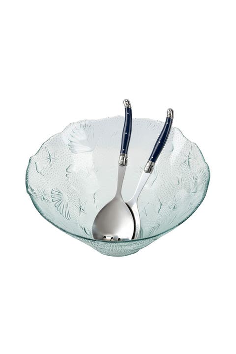 Laguiole Connoisseur 2-Piece Salad Server Set - Navy Blue