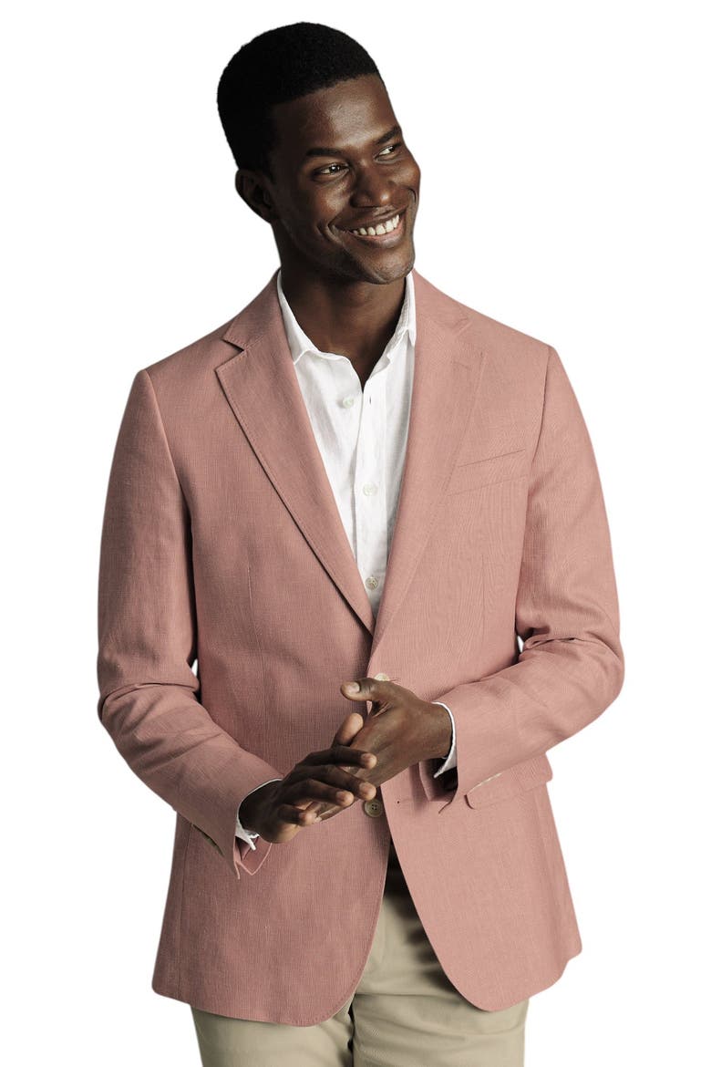 Linen Cotton Jacket, Main, color, Coral Pink