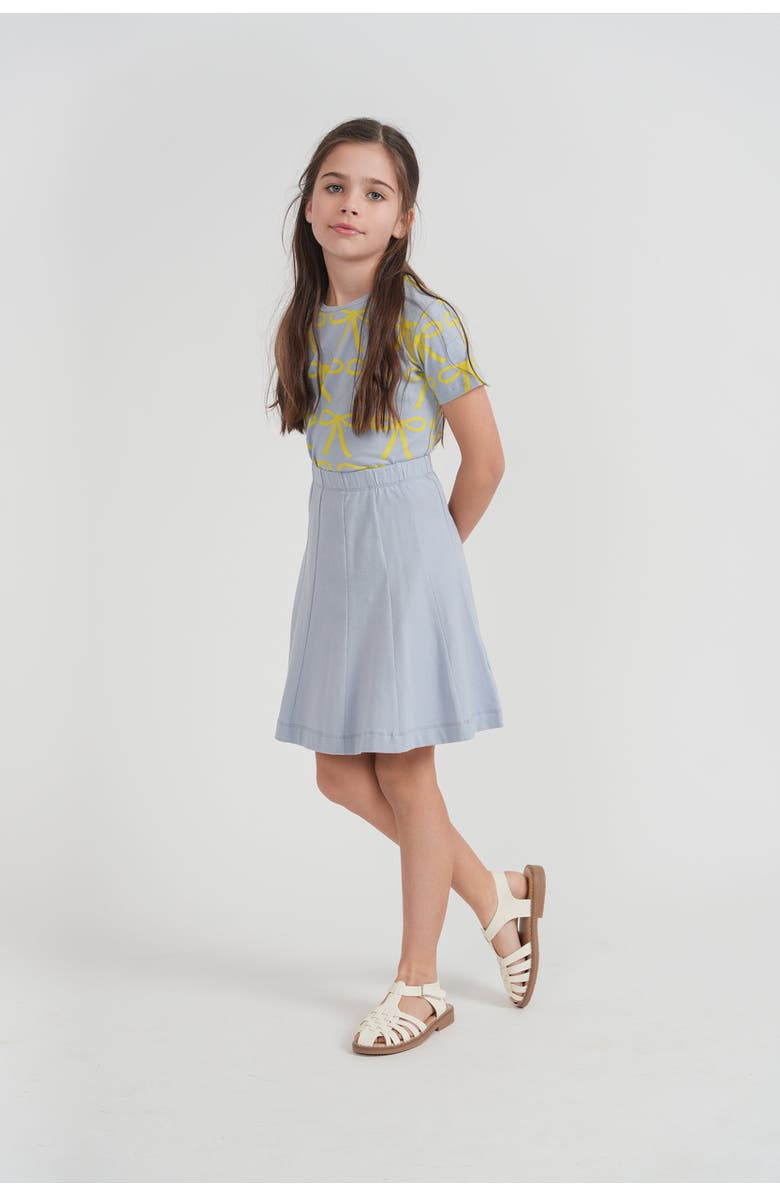 Hopscotch Bows Rib Neck Cotton Spandex Top, Alternate, color, Natural
