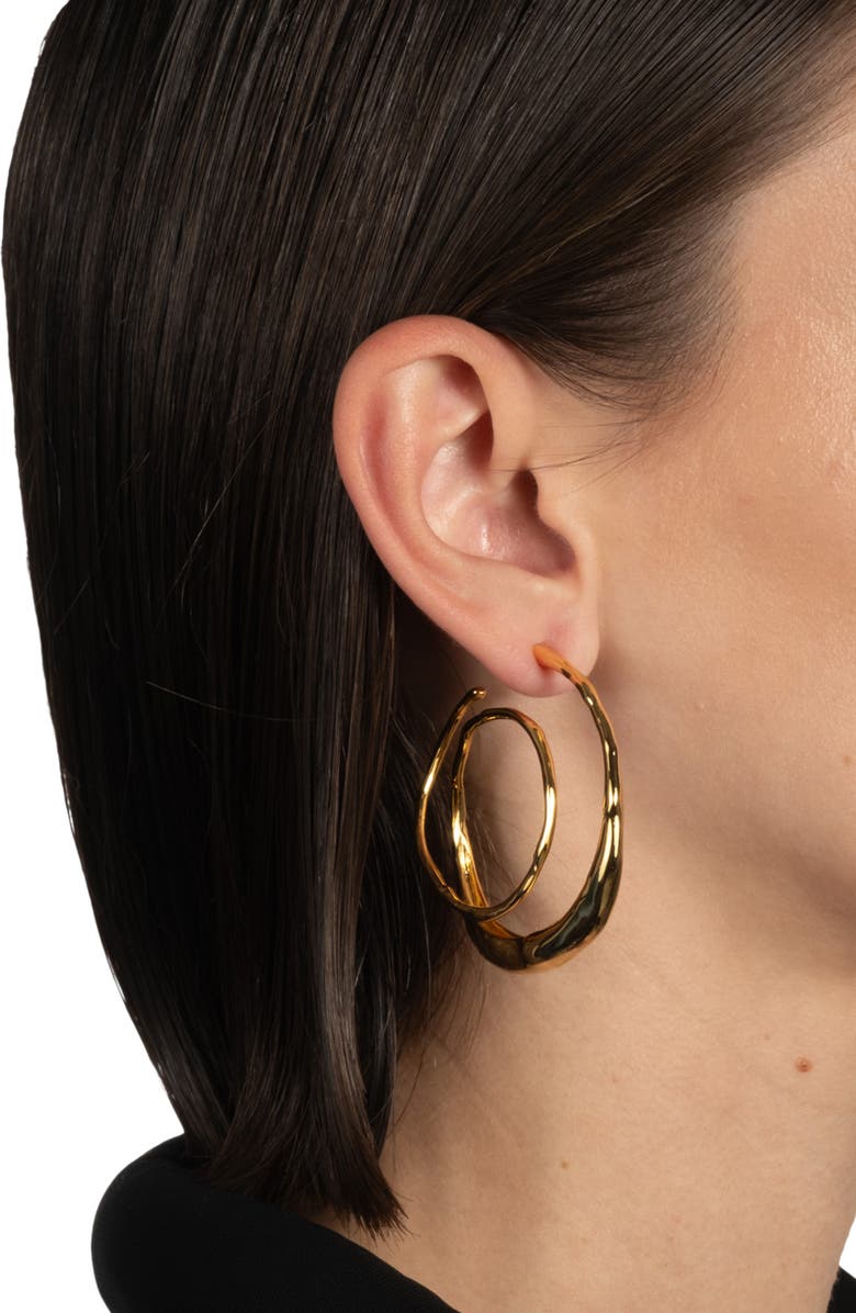 Alexis Bittar Molten Spiral Hoop Earrings, Alternate, color, Gold