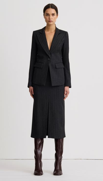 Longline Peaked Lapel Blazer