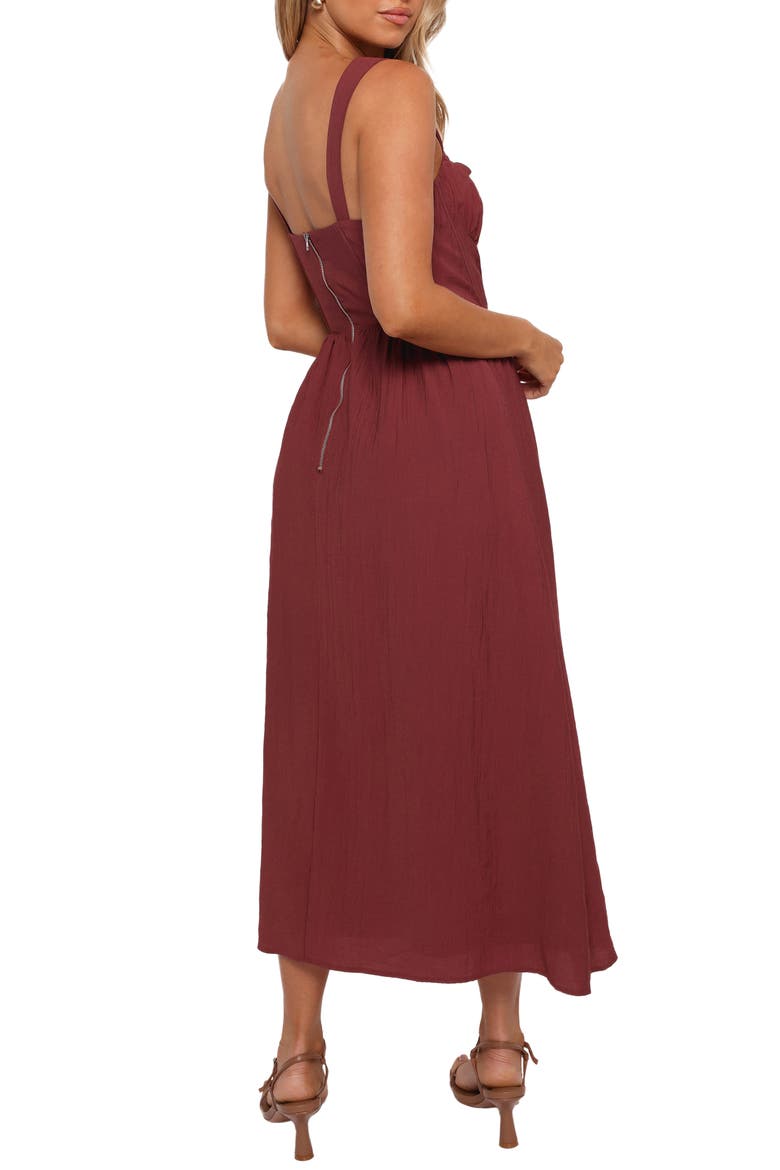 Sofie Corset Midi Dress, Alternate, color, BRICK