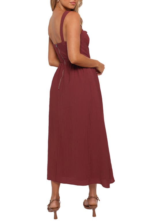 Petal And Pup Petal & Pup Sofie Corset Midi Dress In Burgundy