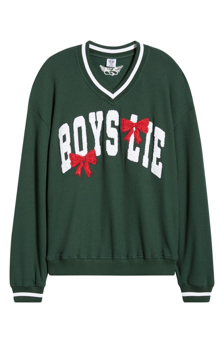 BOYS LIE Wrap Me in a Bow Hayley V-Neck Sweatshirt, Alternate, color, Green