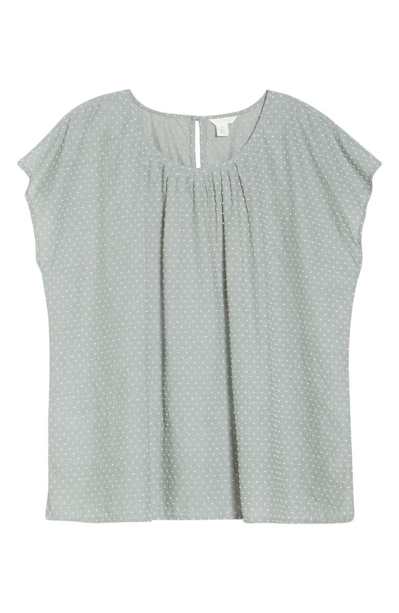 Caslon<sup>®</sup> Pleated Clip Dot Blouse, Alternate, color,