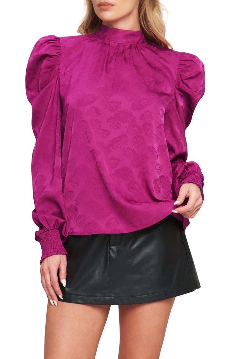 Puff Long Sleeve Top, Main, color, MAGENTA