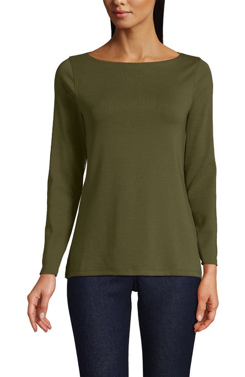 Long Sleeve Polished Essentials Boatneck Top