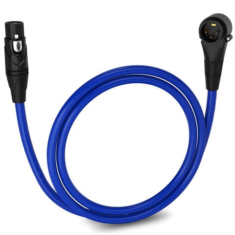 3 ft Right Angle XLR Cable, Male to Female, 3 Pin Microphone Cable
