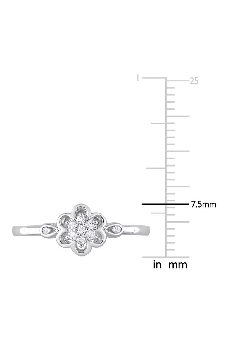 Floral Diamond Ring - 0.08ct., Alternate, color, SILVER