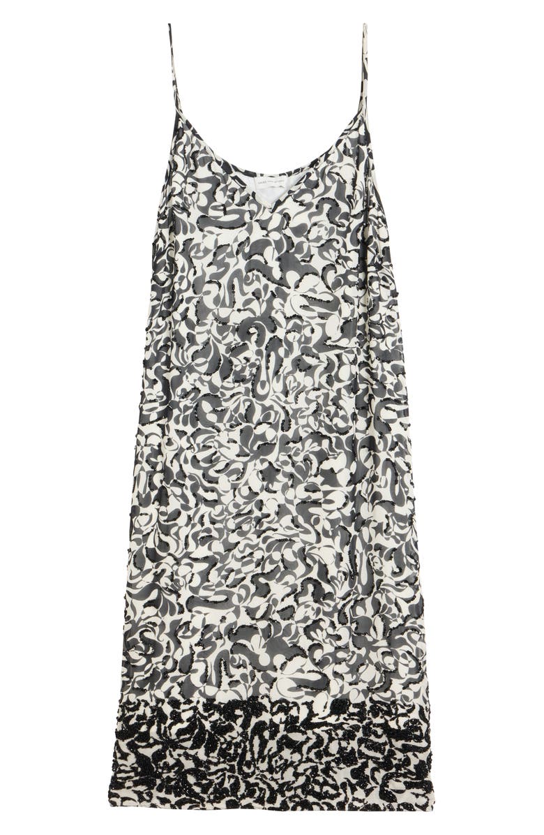 Dries Van Noten Denya Embellished Dotted Squiggle Print Slipdress, Alternate, color, Black