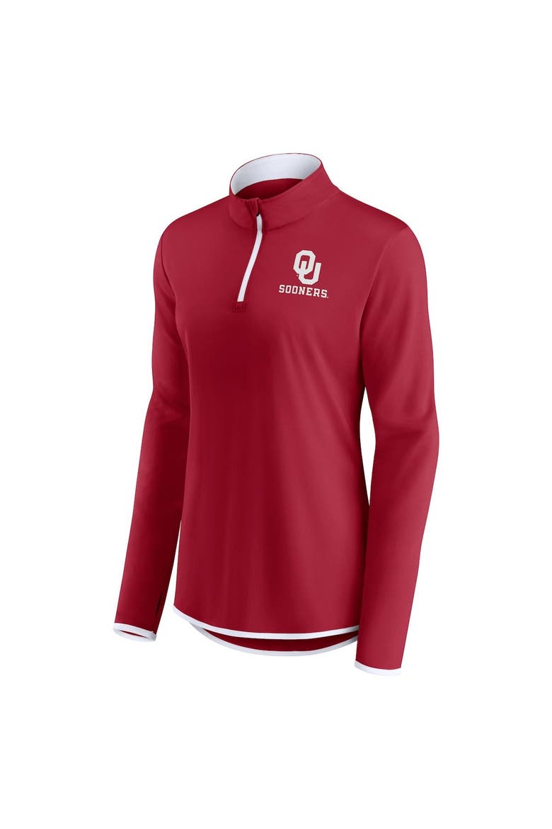 Women's Fanatics Crimson Oklahoma Sooners Worth the Drive Quarter-Zip Top, Alternate, color, Crimson