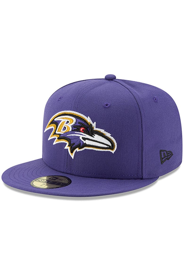 Men's New Era Purple Baltimore Ravens Omaha 59FIFTY Hat, Main, color, Purple