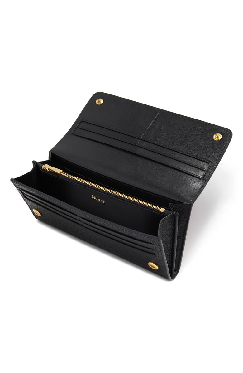 Mulberry Leather Continental Wallet, Alternate, color, Black