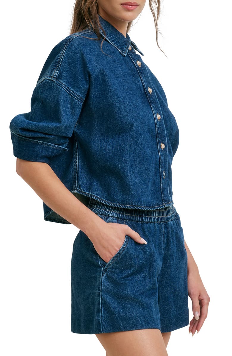 Favorite Daughter The Crop Ex-Boyfriend Denim Shirt, Alternate, color, Deerfield