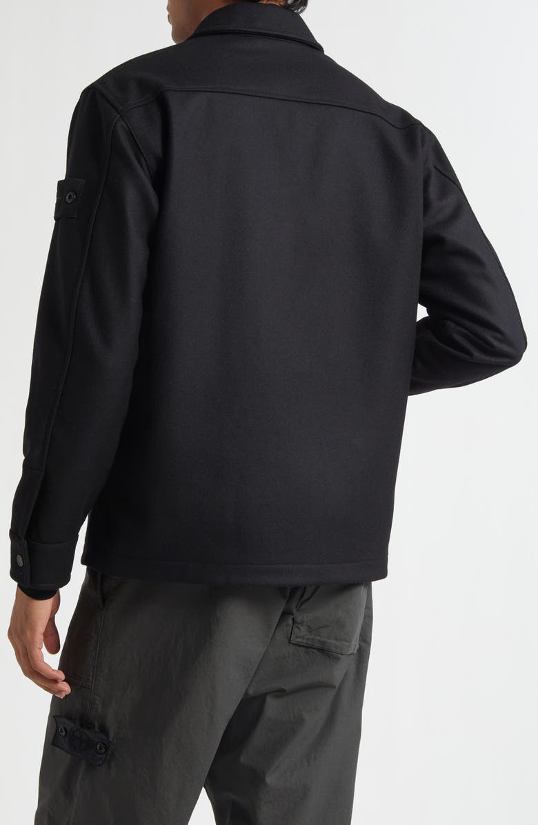 Stone Island Ghost Virgin Wool Blend Overshirt, Alternate, color, V0029 Black