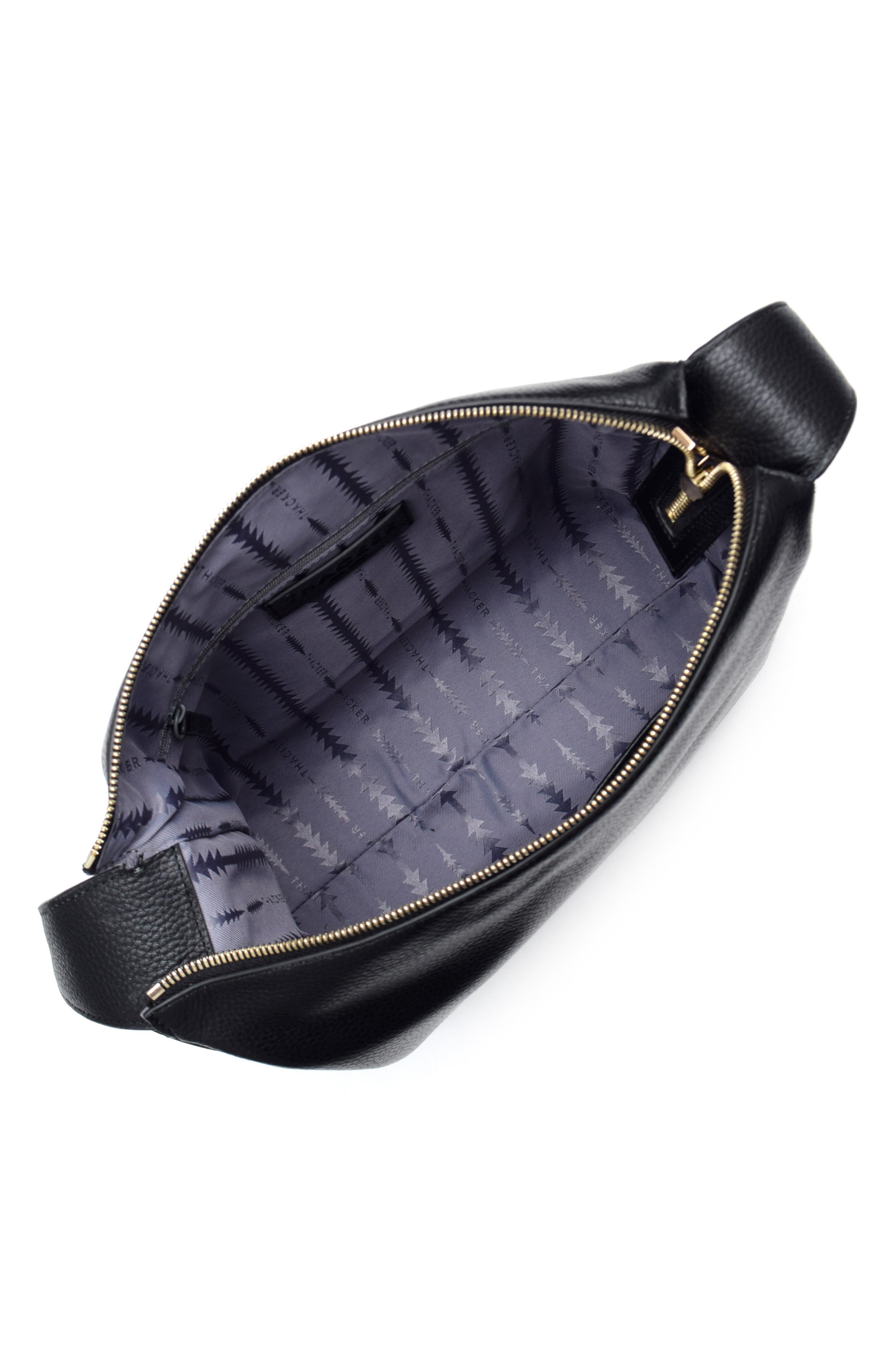 Thacker Dalia Pebbled Leather Crossbody Bag, Alternate, color, Black