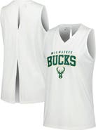 LEVELWEAR Women's Levelwear White Milwaukee Bucks Paisley Peekaboo Tank Top