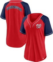 FANATICS Women's Fanatics Branded Red Washington Nationals Ultimate Style Raglan V-Neck T-Shirt