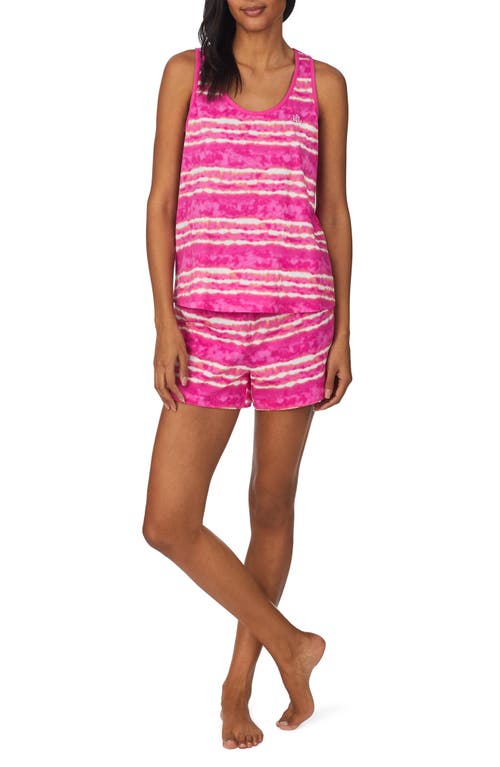 Ralph Lauren Lauren Print Short Pajamas In Pink