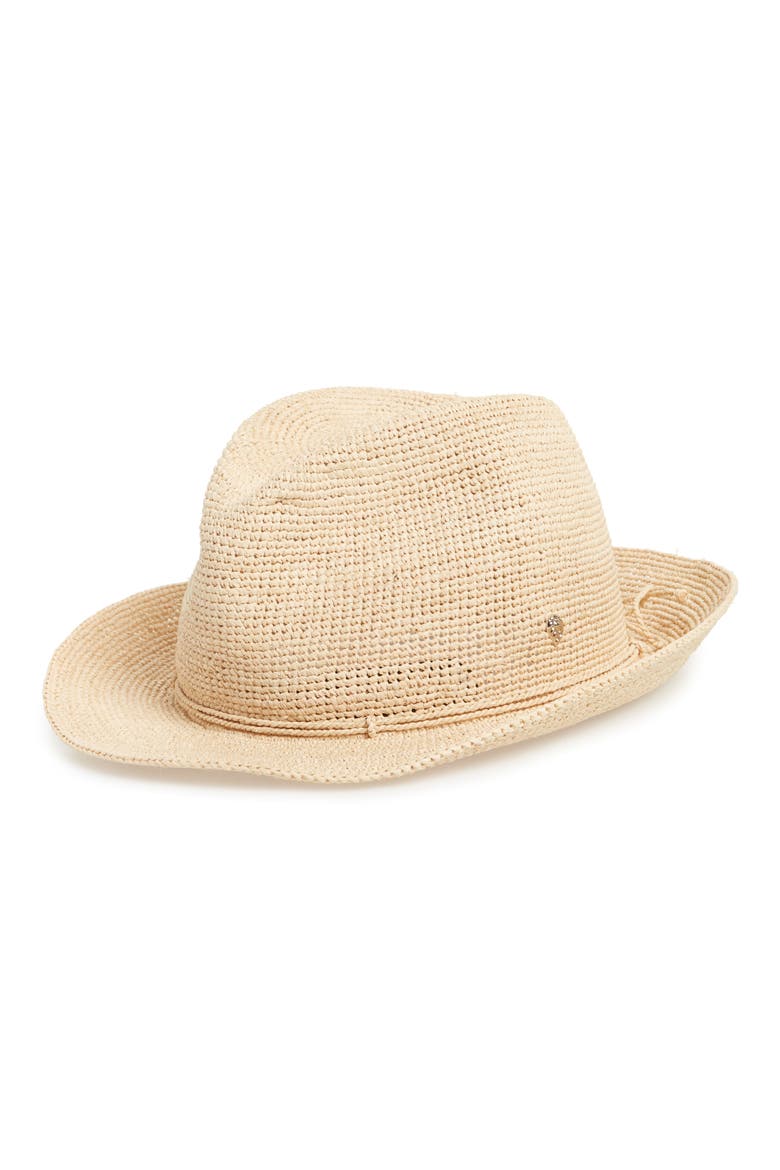 Raffia Crochet Packable Sun Hat, Main, color, NATURAL
