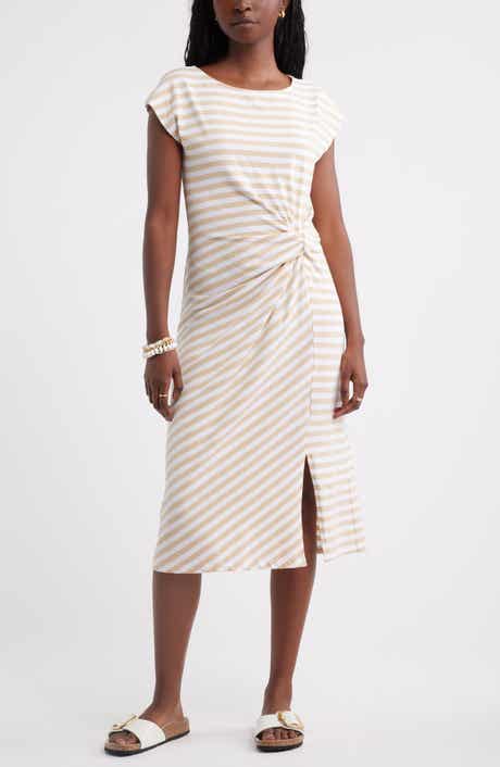Twist Cotton Blend Knit Midi Dress