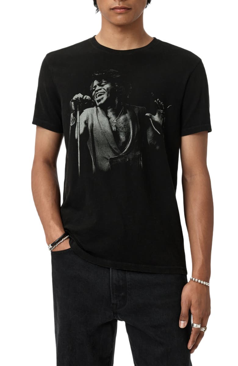 John Varvatos James Brown Organic Cotton Graphic T-Shirt, Alternate, color, Black