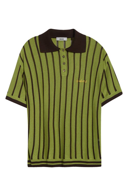 Shop Siedres Siedrés Rounes Stripe Polo In Green