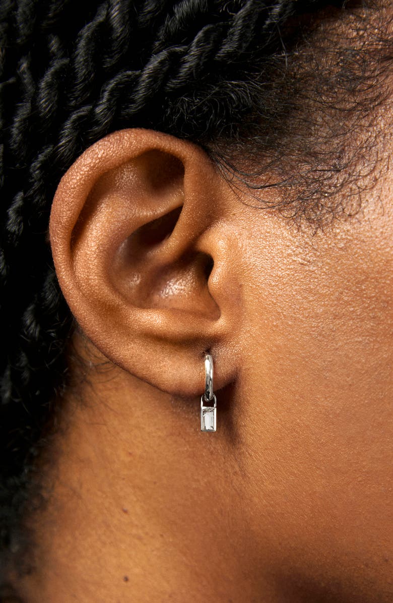 Monica Vinader Baguette Quartz Charm Pendant, Alternate, color, Sterling Silver