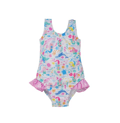 Infant & Toddlers Sun Protective UPF 50+ Delaney Hip Ruffle Swimsuit