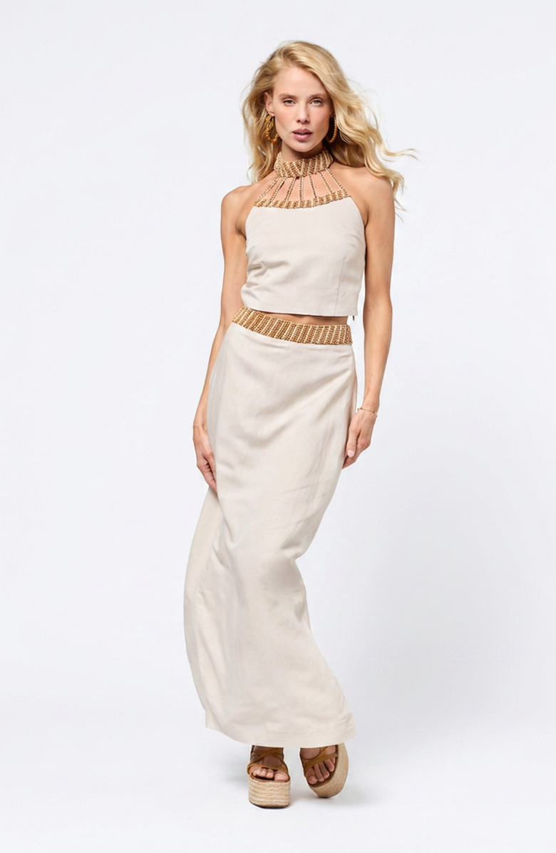 BTB Los Angeles Hudson Skirt, Main, color, Oatmeal