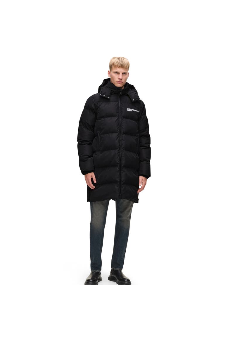 Men's Long Puffer Jacket, Main, color, Black