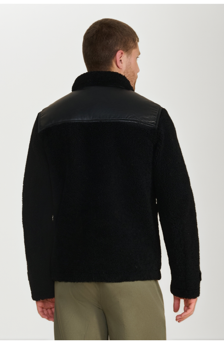 Furniq UK Vincent Sheepskin Jacket, Alternate, color, Black