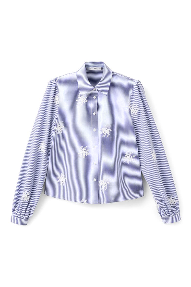 Embroidered Stripe Shirt, Alternate, color, SKY BLUE