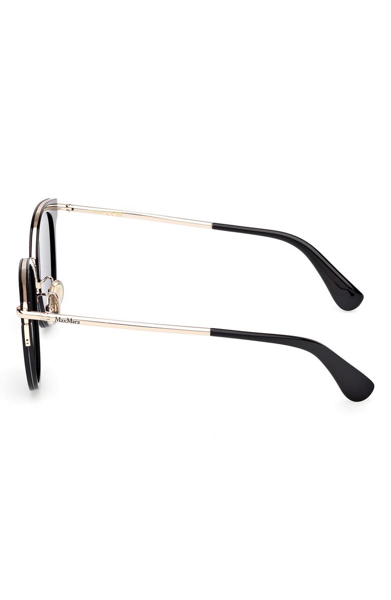 Max Mara 54mm Round Sunglasses, Alternate, color, Shiny Black / Smoke