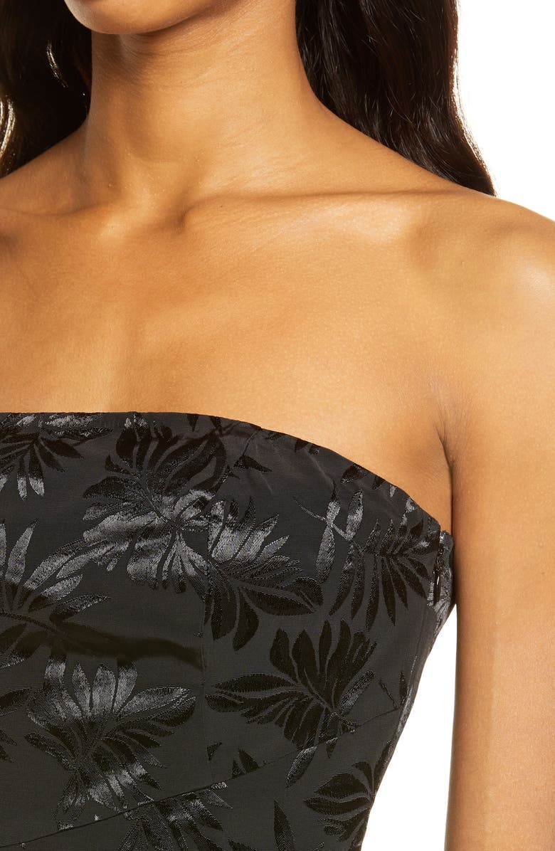 Lulus Ignite My Love Embossed Strapless Gown, Alternate, color, 