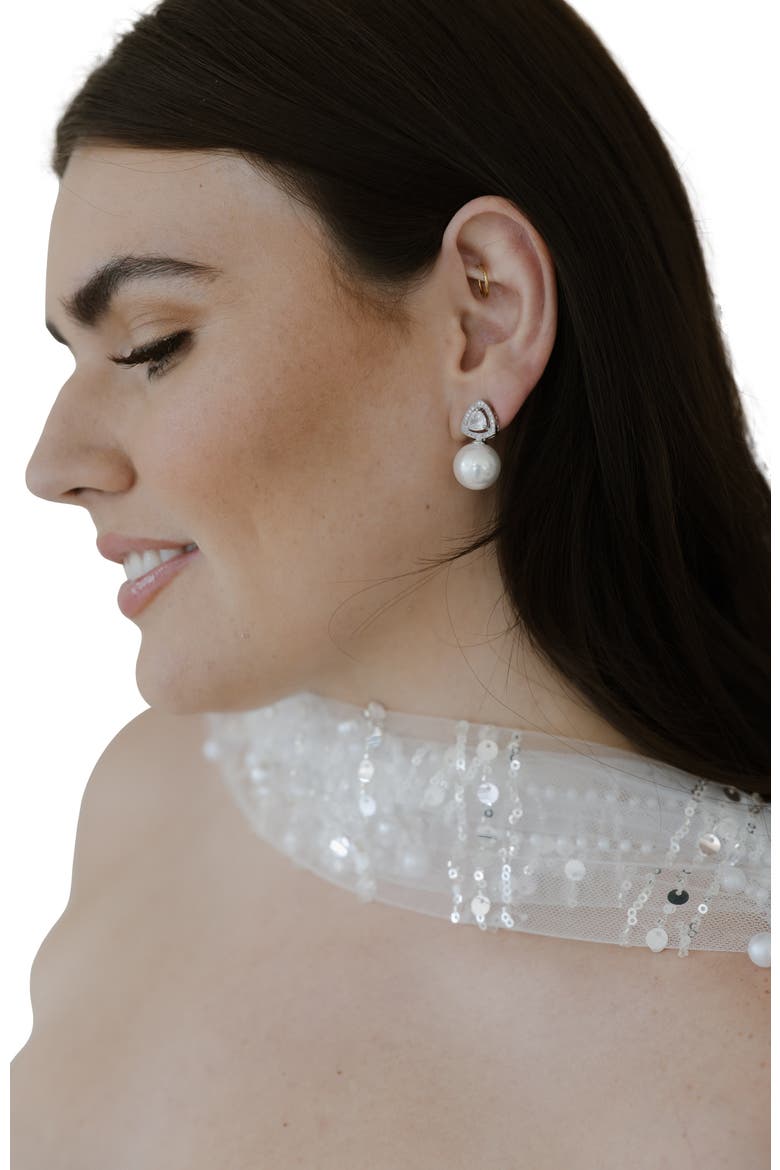 Legacy Pearl Drop Earrings, Alternate, color, Silver